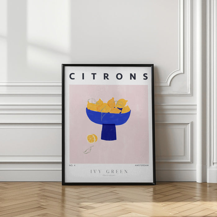 Lemons Framed Art Modern Wall Decor