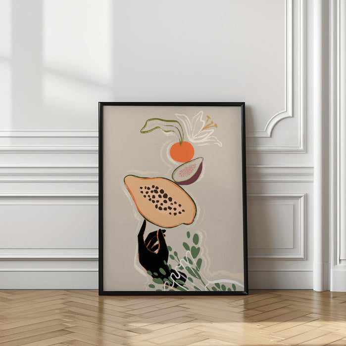 Balancing Fruits Framed Art Modern Wall Decor