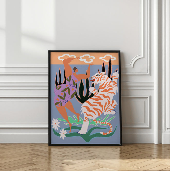 Hello Tiger Framed Art Wall Decor