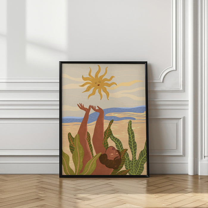 Sun Worship Framed Art Modern Wall Decor