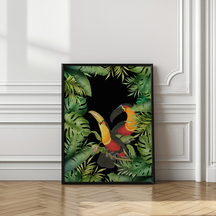 Jungle With Toucans Framed Art Wall Decor