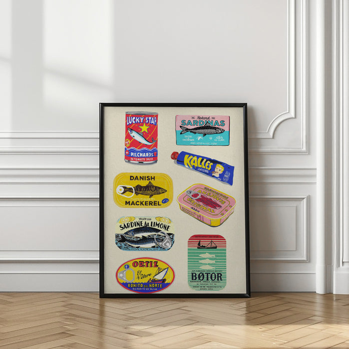 Canned Fish Framed Art Wall Decor