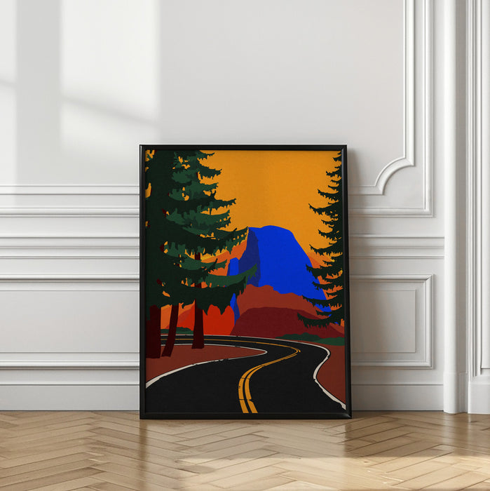 Clacier Road With Half Dome Framed Art Modern Wall Decor