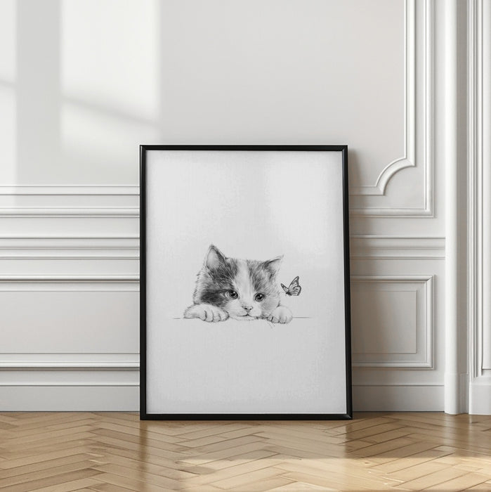 Black Cat Framed Art Wall Decor