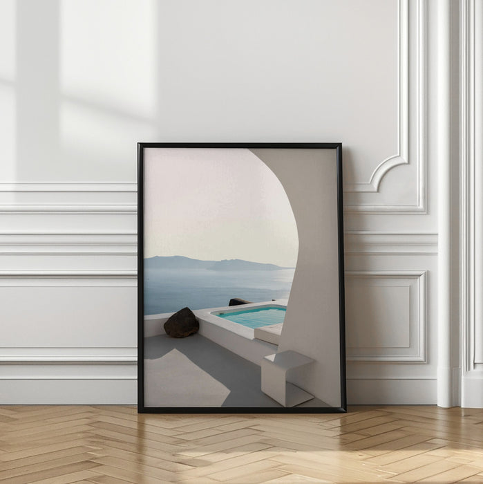 Aenaon Seaview Villa Framed Art Modern Wall Decor