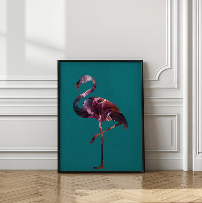 Flamingo Pink and Green Framed Art Wall Decor