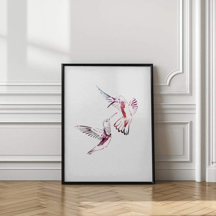 Colourful Hummingbirds Framed Art Modern Wall Decor