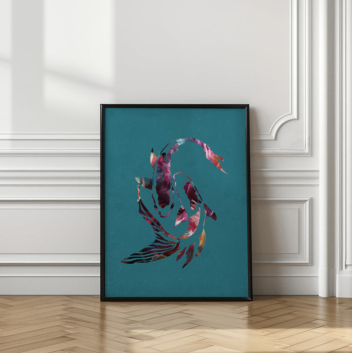 Pink Koi Fish Framed Art Wall Decor