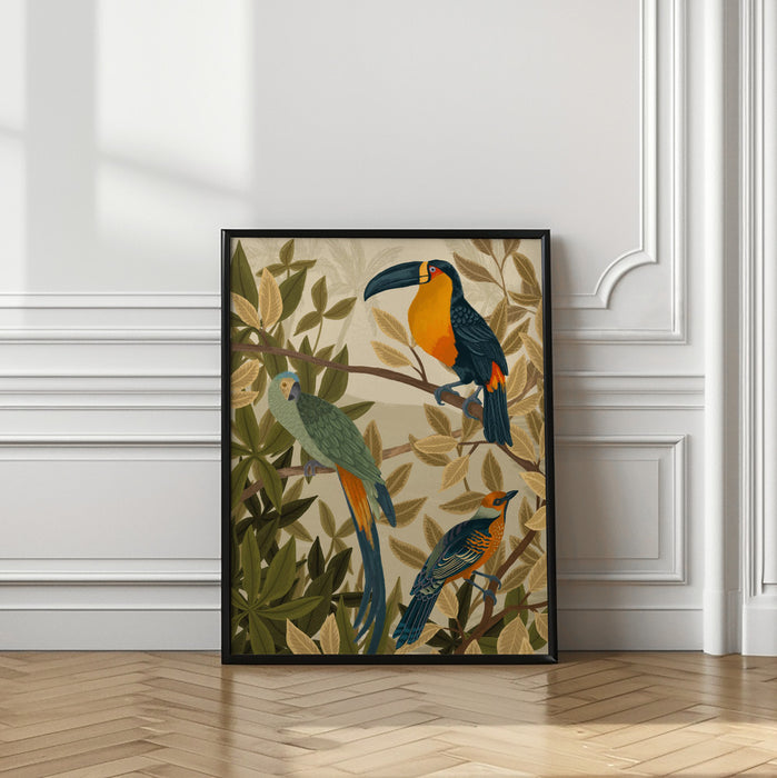 Paradise Birds Framed Art Wall Decor