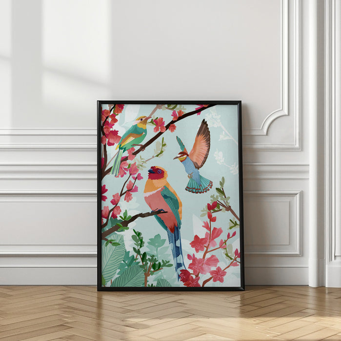 Birds of Summer Framed Art Wall Decor