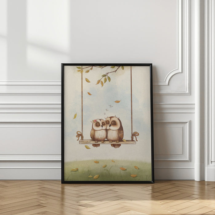 Owls in love Framed Art Wall Decor