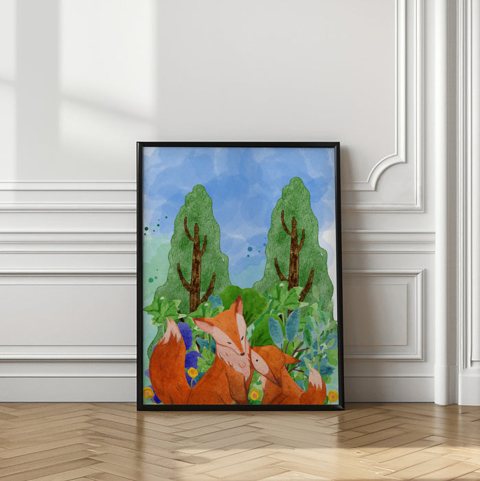 red fox Framed Art Wall Decor