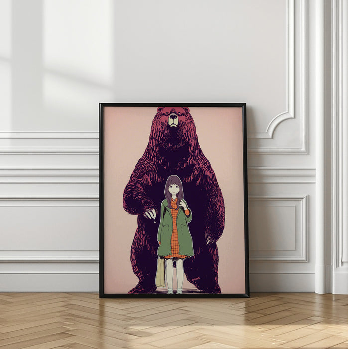 A bear in the forest Framed Art Modern Wall Decor