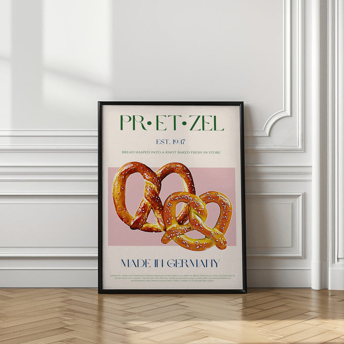 Pretzel Print Framed Art Wall Decor