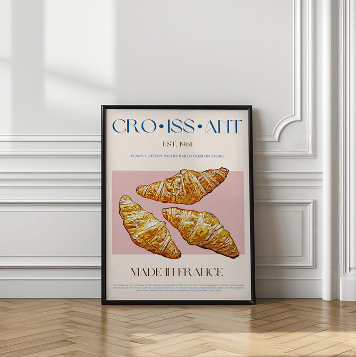 Croissant Print Framed Art Wall Decor