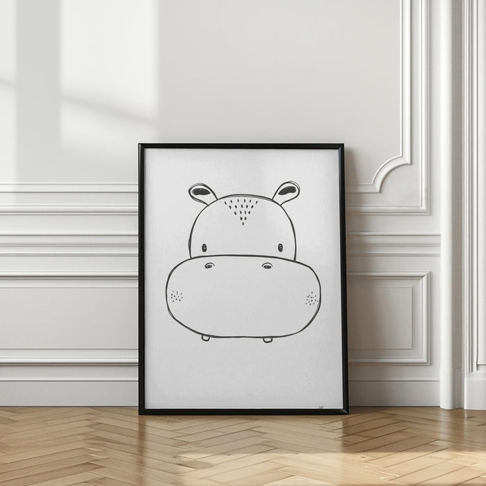 Hippo Framed Art Modern Wall Decor