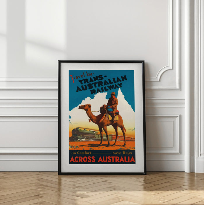 Trans Australian Railway Poster Framed Art Modern Wall Decor