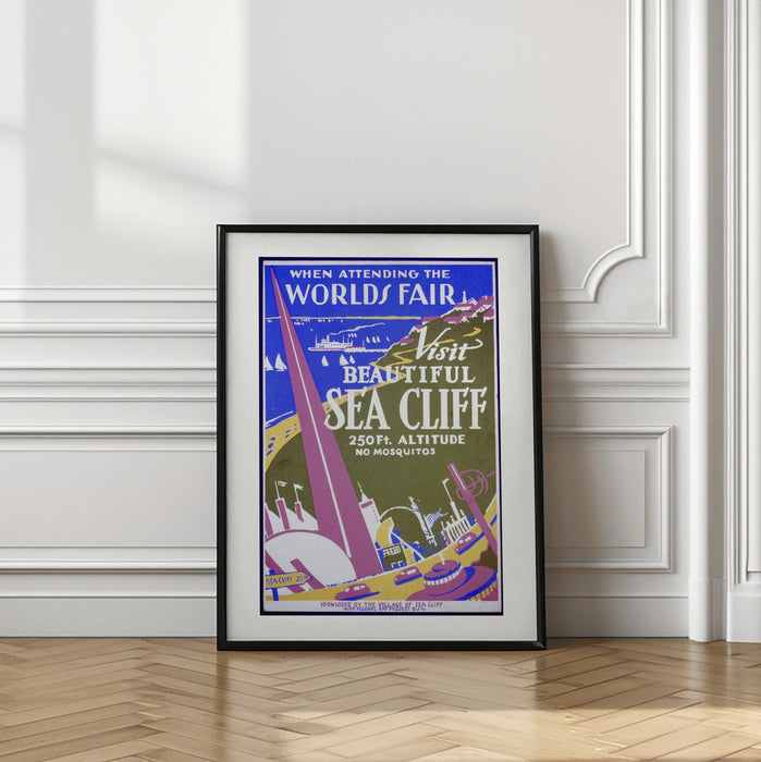 When Attending the Worlds Fair, Visit Beautiful Sea Cliff Framed Art Modern Wall Decor