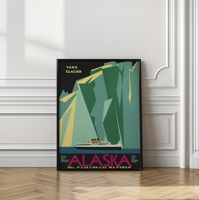 Alaska Via Canadian Pacific. Taku Glacier - No Border Framed Art Modern Wall Decor