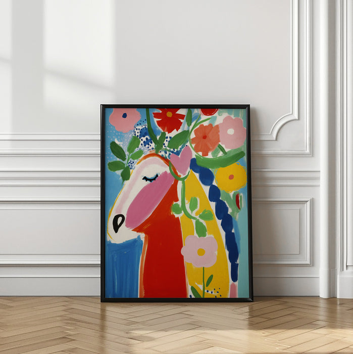 The Flower Horse Framed Art Modern Wall Decor