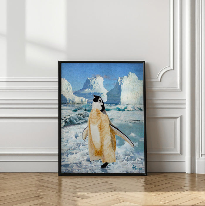 Penguin Chick In the Arctic Framed Art Modern Wall Decor