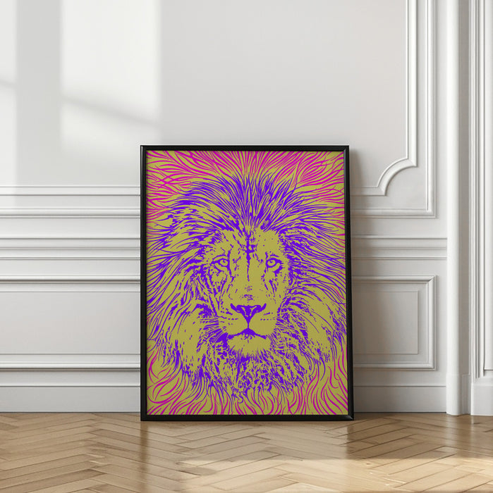 Lion Portrait – King of the Beasts Framed Art Modern Wall Decor