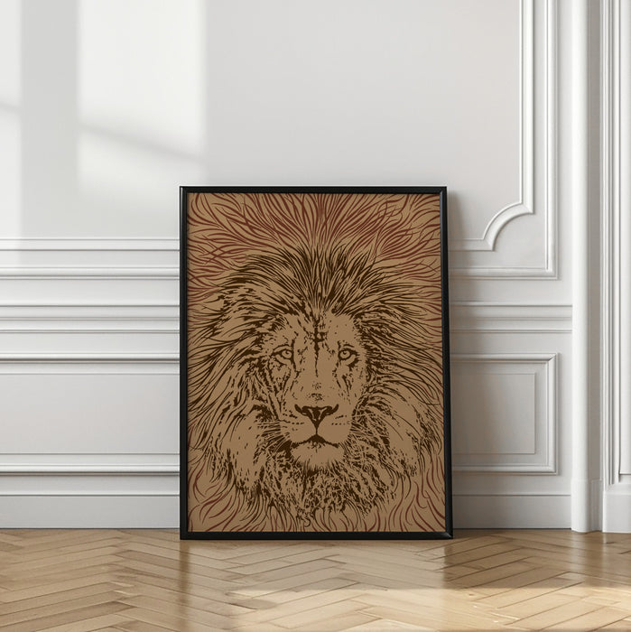 Lion Face King of the Beasts Framed Art Wall Decor