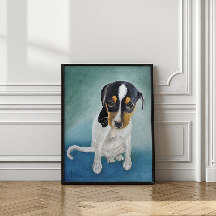 Doe Eyed Puppy Framed Art Modern Wall Decor