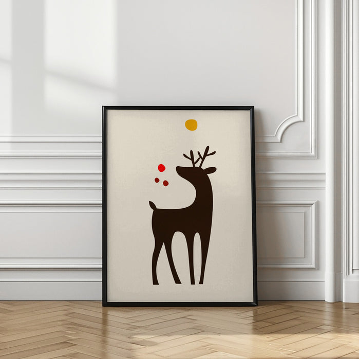 Rudolph Searching for His Nose Framed Art Wall Decor