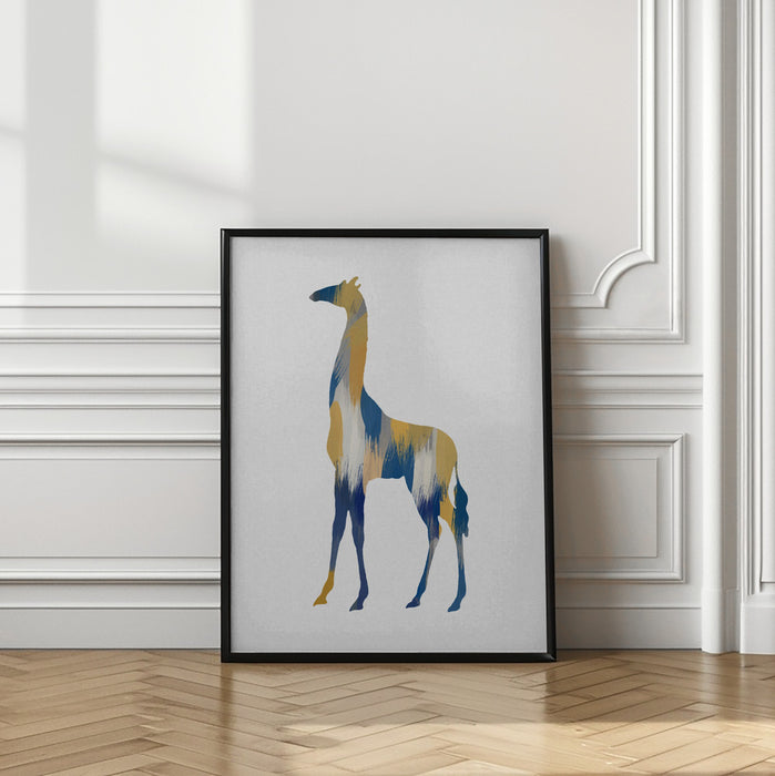 Blue & Yellow Giraffe Framed Art Wall Decor