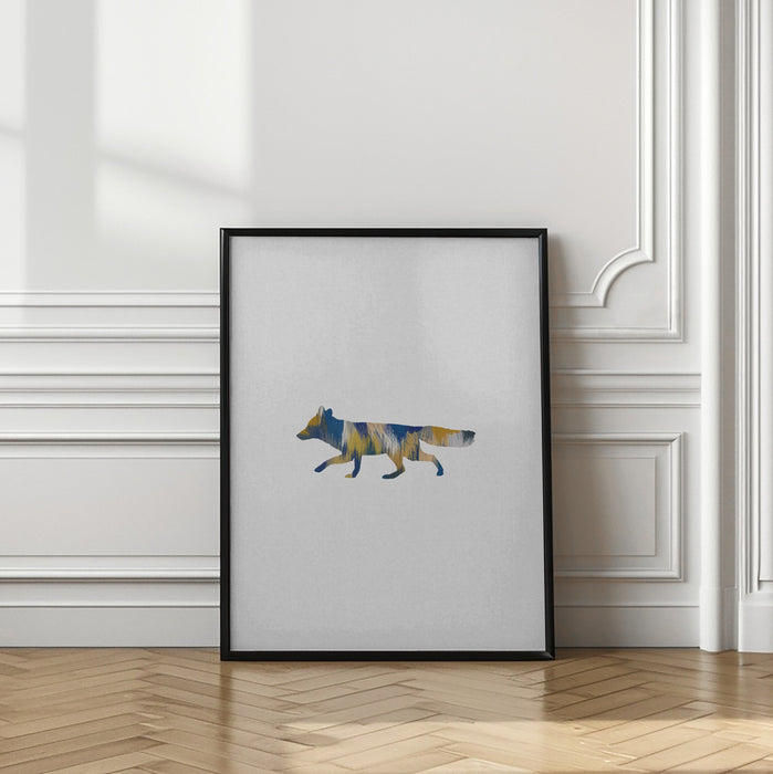 Blue & Yellow Fox Framed Art Wall Decor