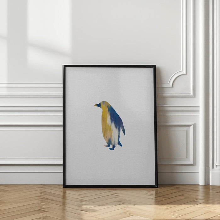 Blue & Yellow Penguin Framed Art Modern Wall Decor