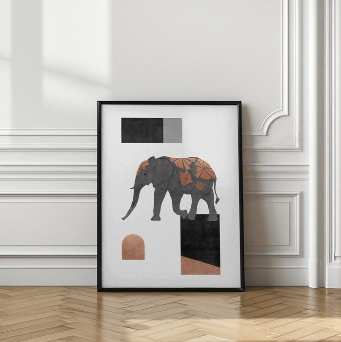 Elephant Mosaic II Framed Art Wall Decor