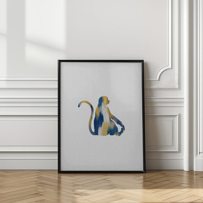 Monkey Blue & Yellow Framed Art Wall Decor