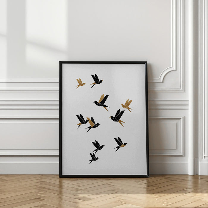 Origami Birds Collage I Framed Art Wall Decor