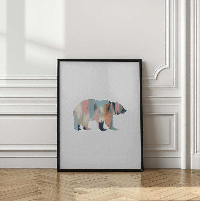 Pastel Bear Framed Art Modern Wall Decor