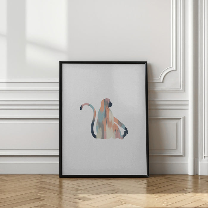 Pastel Monkey Framed Art Wall Decor