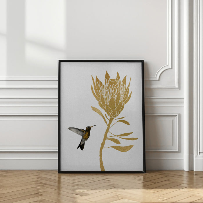 Hummingbird & Flower I Framed Art Wall Decor