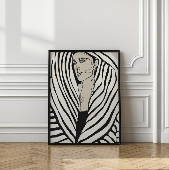 Striped Coat Framed Art Modern Wall Decor