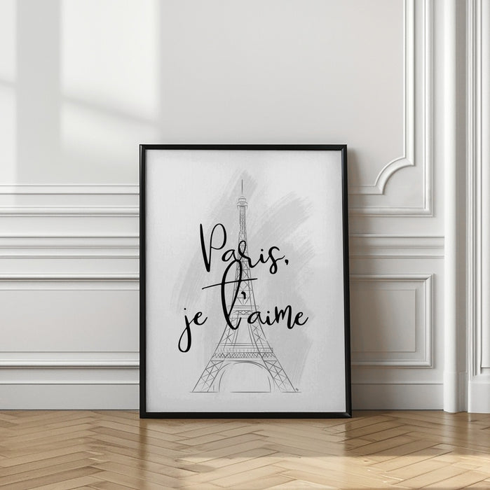 I Love Paris Framed Art Modern Wall Decor