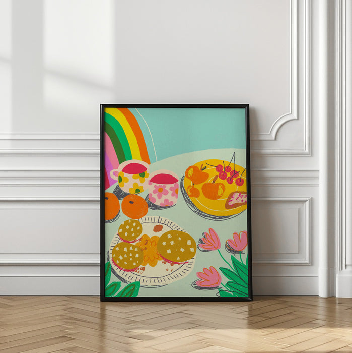 Cherry tea Framed Art Wall Decor