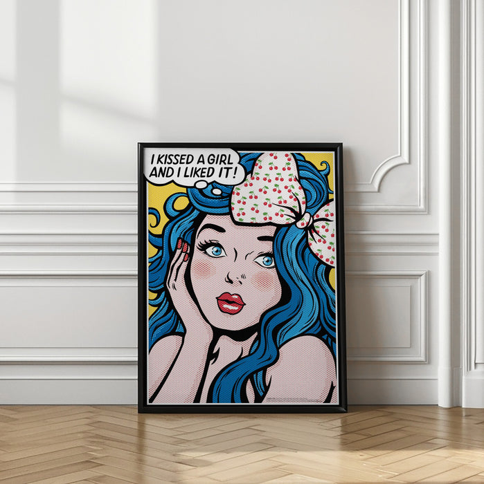 I Kissed a Girl Framed Art Modern Wall Decor