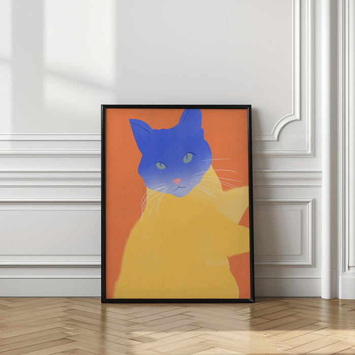 Blue Fur Framed Art Wall Decor