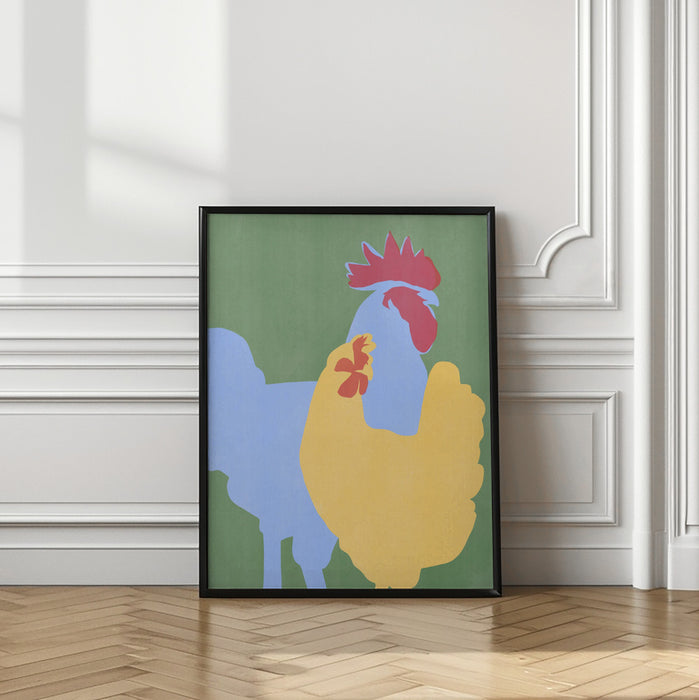 Farm Chicken Framed Art Modern Wall Decor