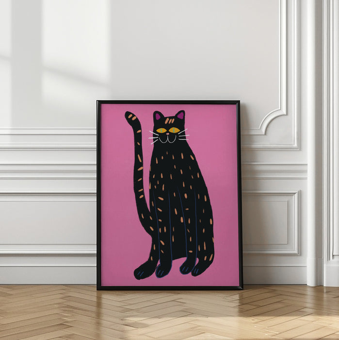 Black cat Framed Art Wall Decor