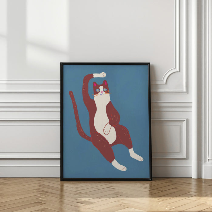 Brown and white cat 02 Framed Art Wall Decor