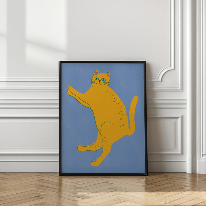 Yellow cat Framed Art Modern Wall Decor