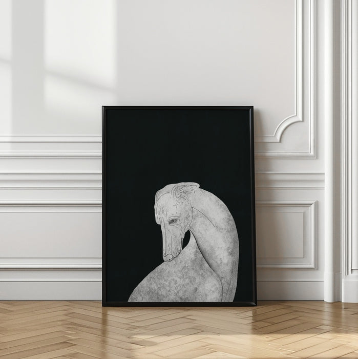 Greyhound black and white Framed Art Wall Decor