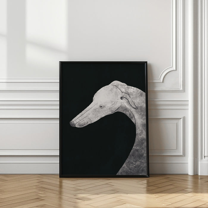 Greyhound black and white 02 Framed Art Wall Decor