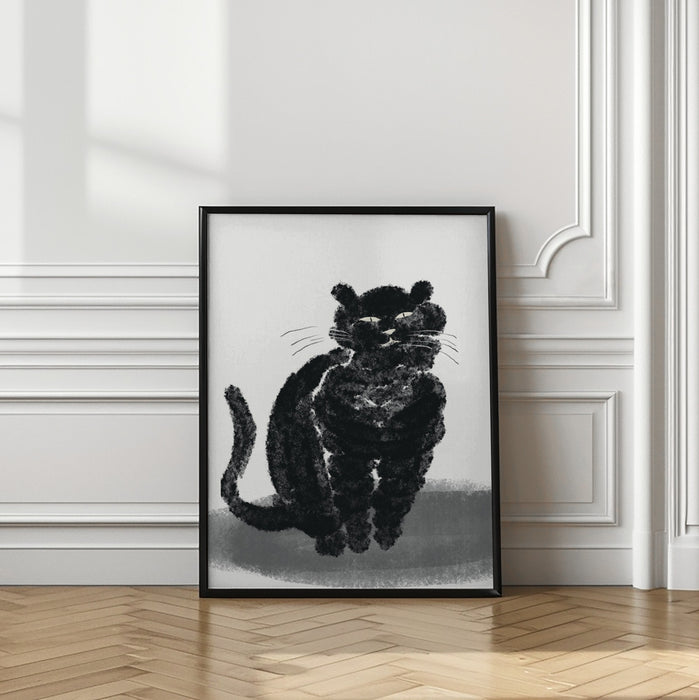 Portrait of a black cat Framed Art Wall Decor